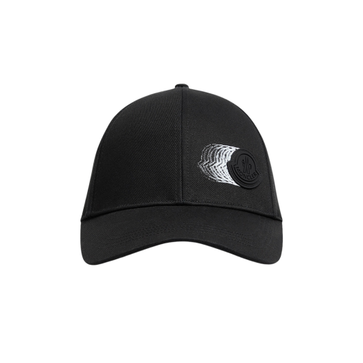 K1-091-3B00034-0U082-999 Moncler Faded Logo Motif Gabardine Baseball Cap Black - 25SS