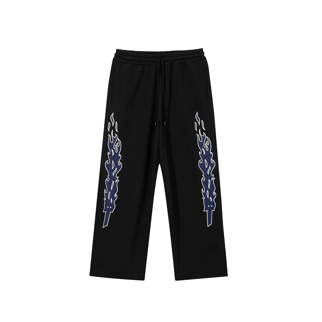 트레셔 버티컬 플레임 와이드 스웻 팬츠 블랙(THRASHER Vertical Flame Wide Sweat Pants Black)