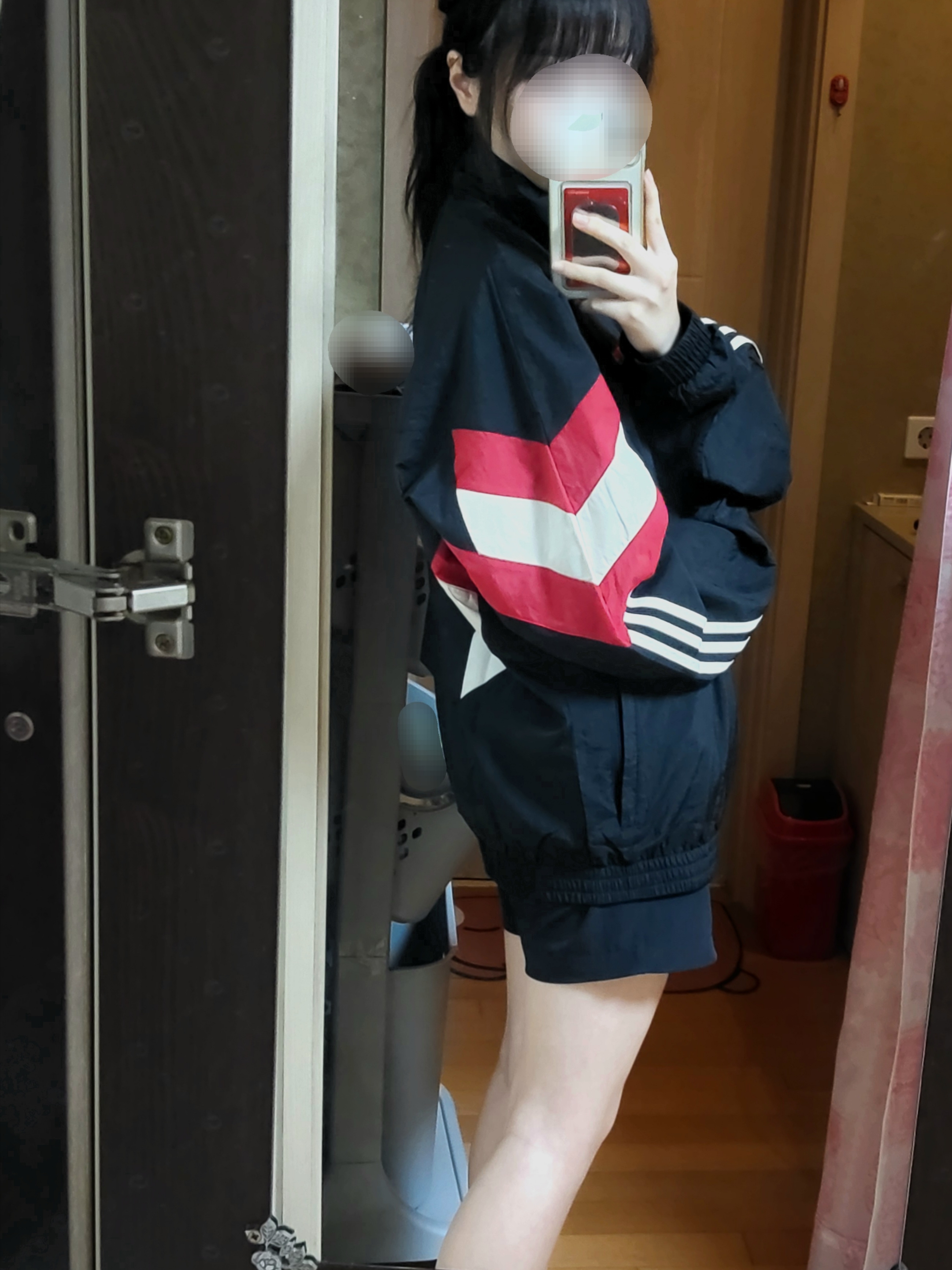 Adidas Manchester United Originals Track Top Black Red - KR Sizing 착용 스타일 - 3