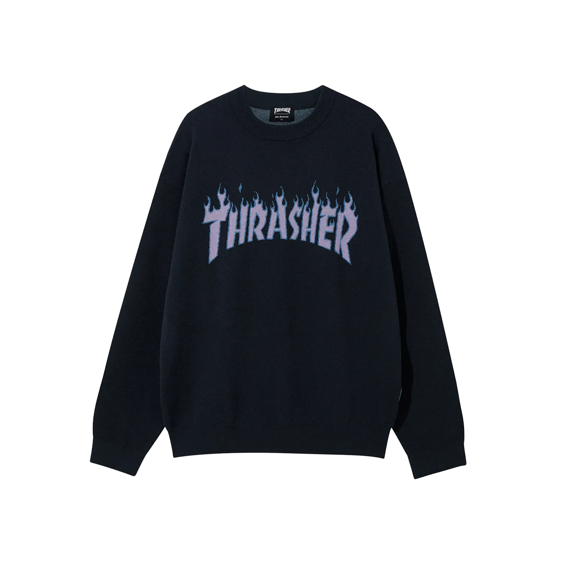 TR2403KT01NA THRASHER Jacquard Flame Logo Knit Navy