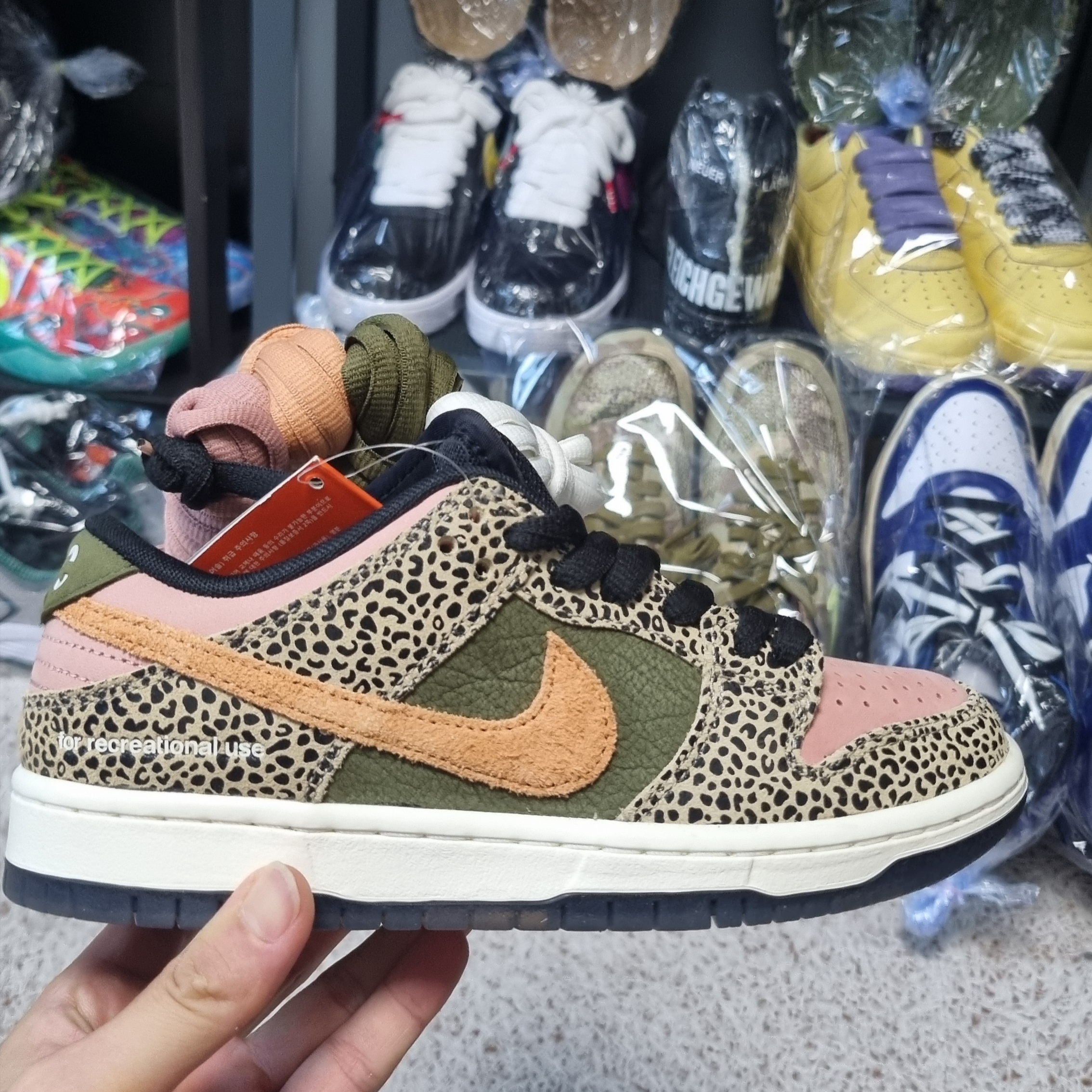 Nike x Arts-Rec Skateshop SB Dunk Low Pro Rust Pink and Rough Green 착용 스타일 - 1