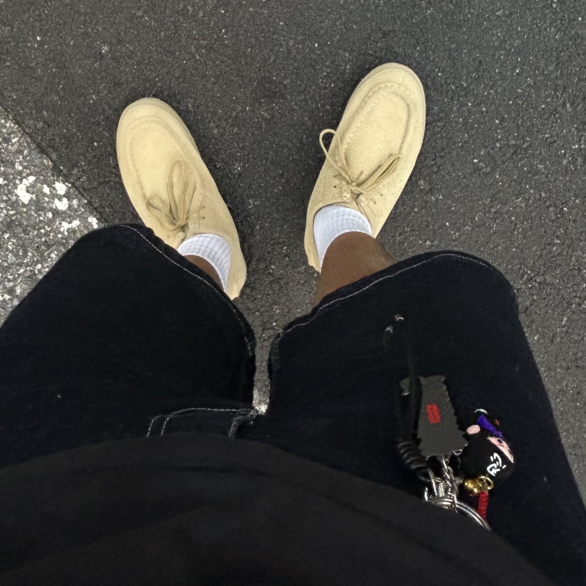 Vans Carver Low Sand Beige, Supreme Ambigram Keychain Red - 22SS 착용 스타일