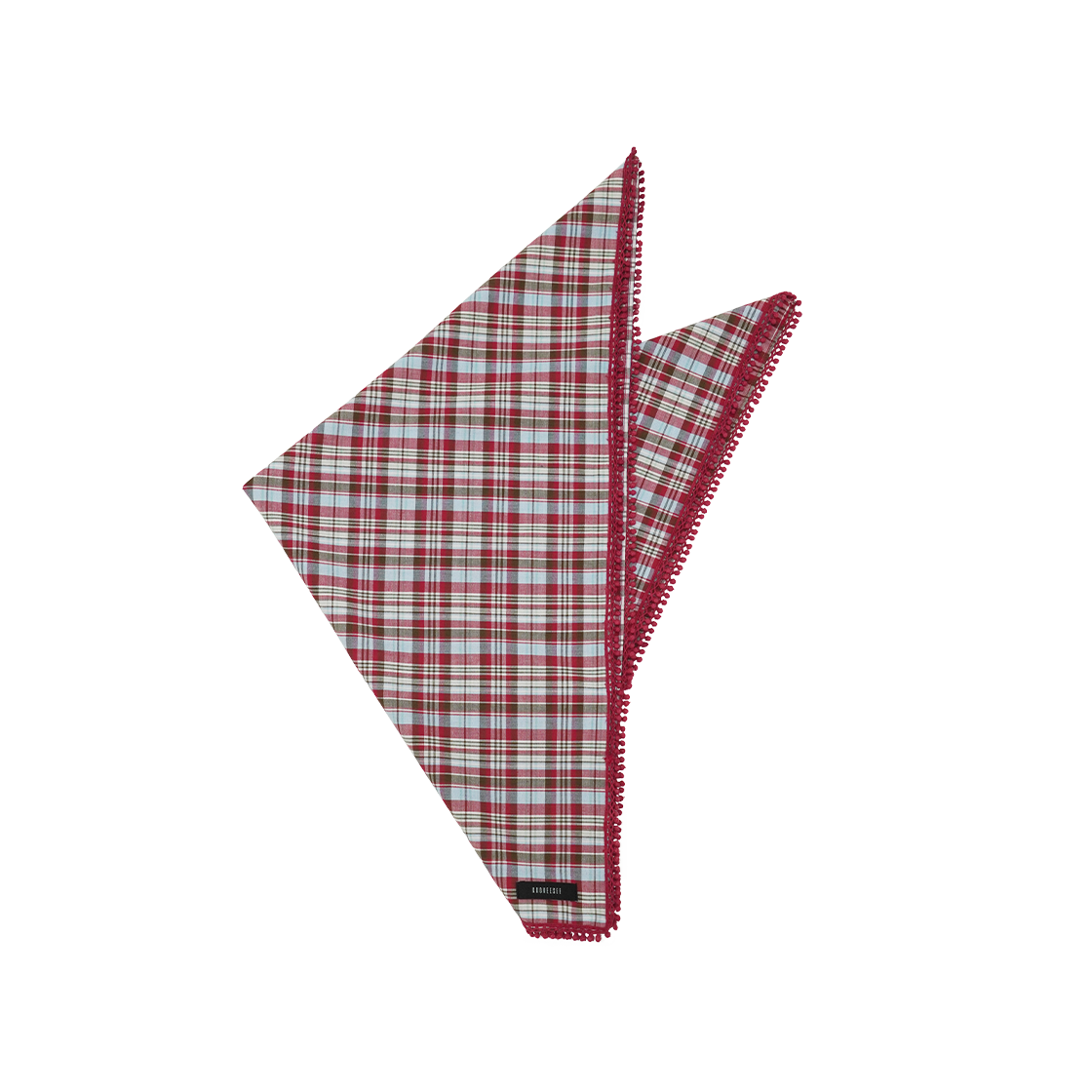 쿠키시 체크 레이스 스카프 - 레드(Kookeesee Check Lace Scarf - red)