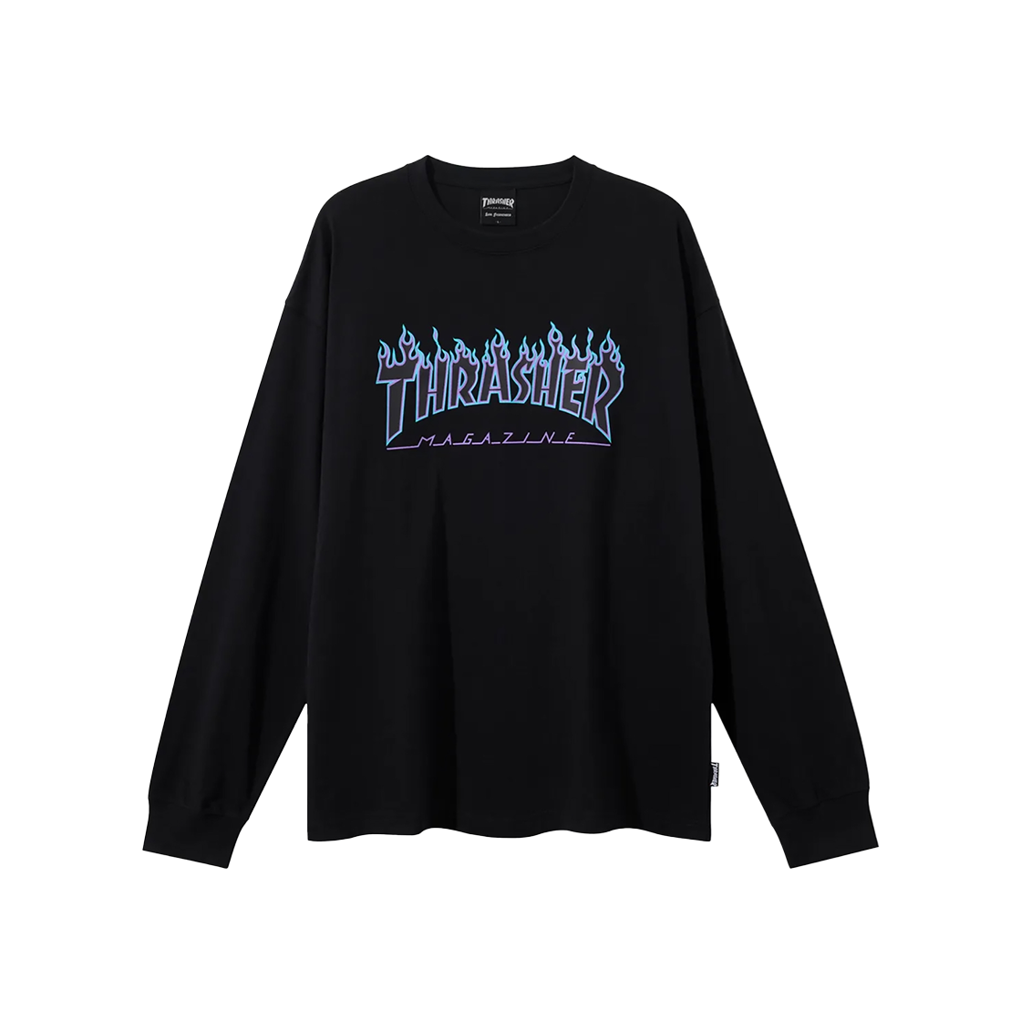 TR2403LT01BK THRASHER Flame Logo Longsleeve Black