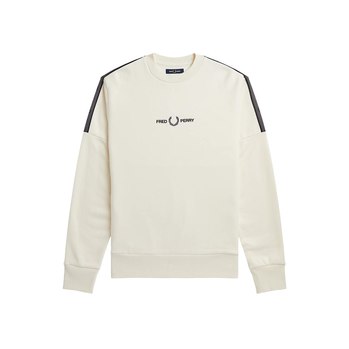 프레드페리 테잎 슬리브 스웨트셔츠 에크루(Fred Perry Tape Sleeve Sweatshirt Ecru) - 1