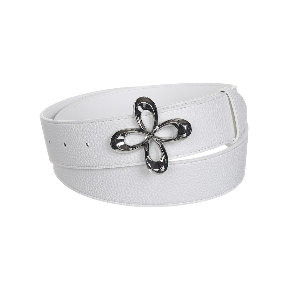25HSACC03 Surgery Clover Buckle Belt White