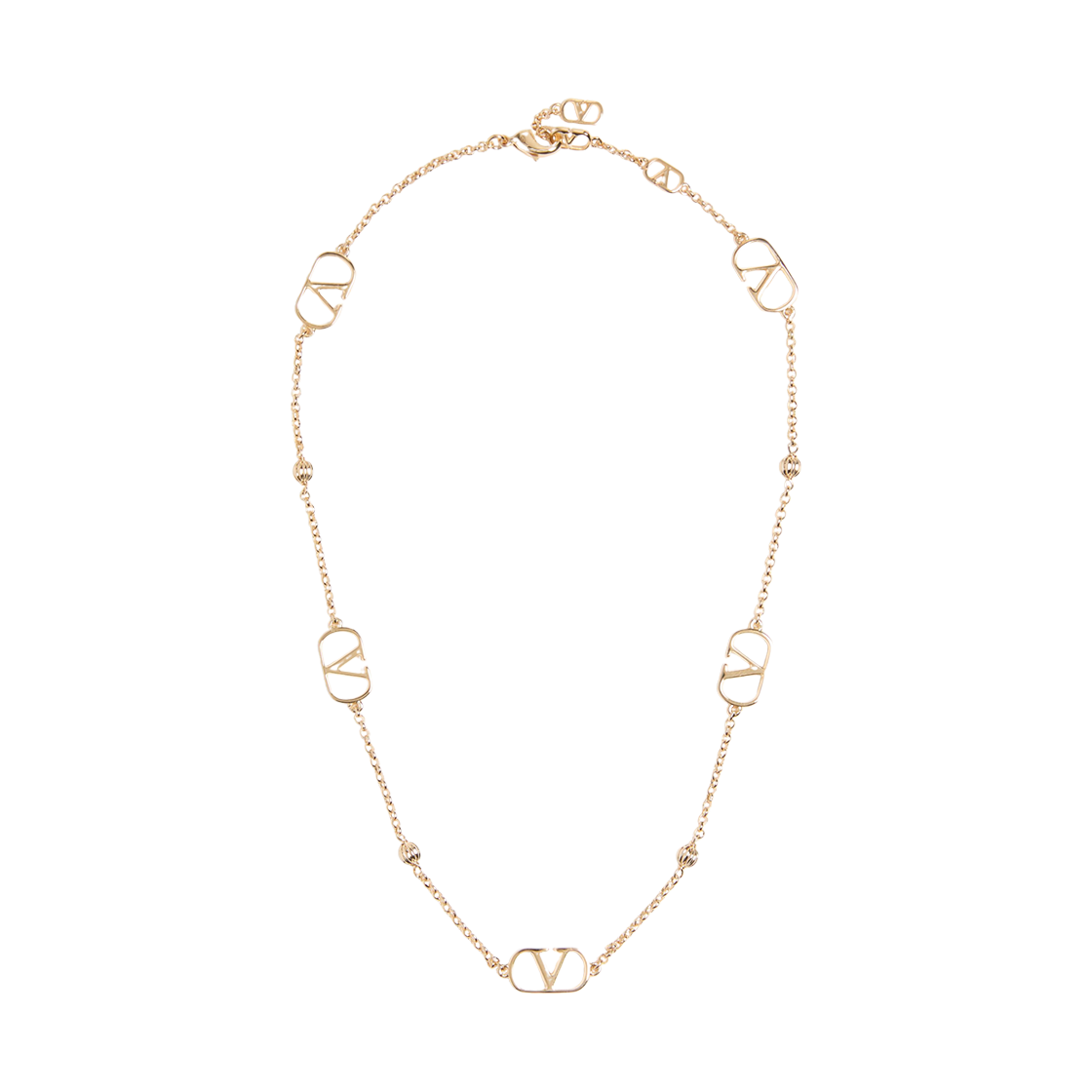 J0X82METL01 Valentino Vlogo Signature Metal Necklace Gold