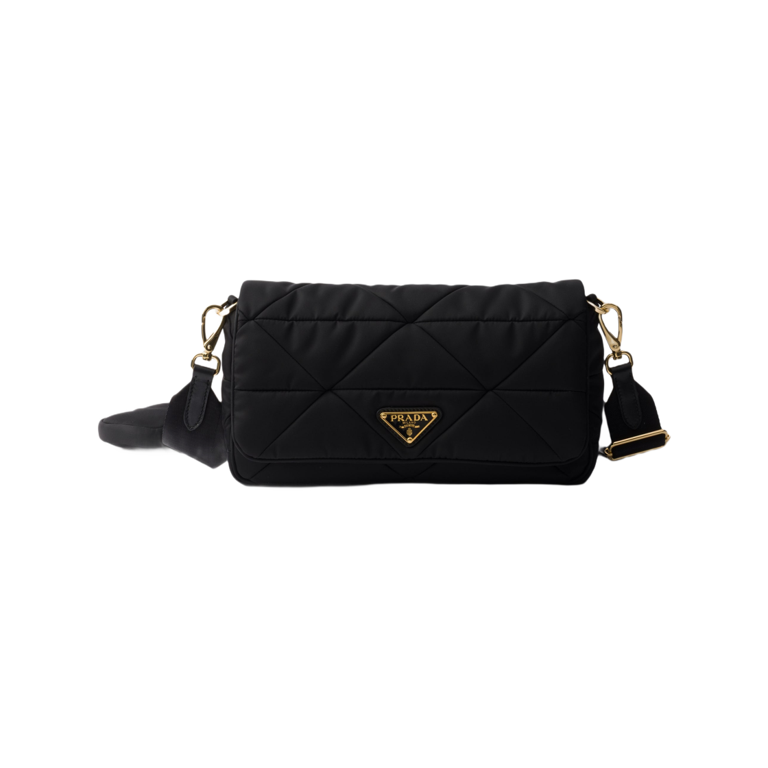 1BD290-RDJN-F0632 Prada Padded Re-Nylon Shoulder Bag Black