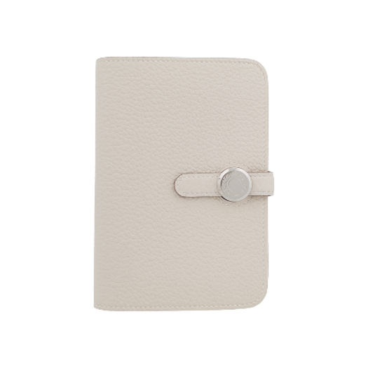 IT4RSEQJSOOU Hermes Dogon Compact Wallet Craie Silver Hardware