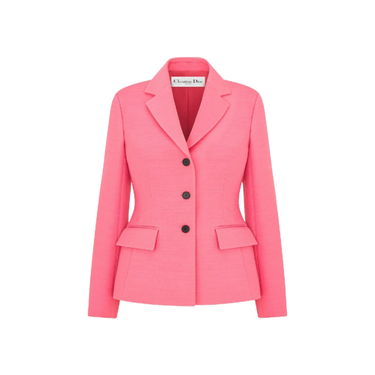 341V69A1166-4465 (W) Dior Fitted Tailored Wool Jacket Pink
