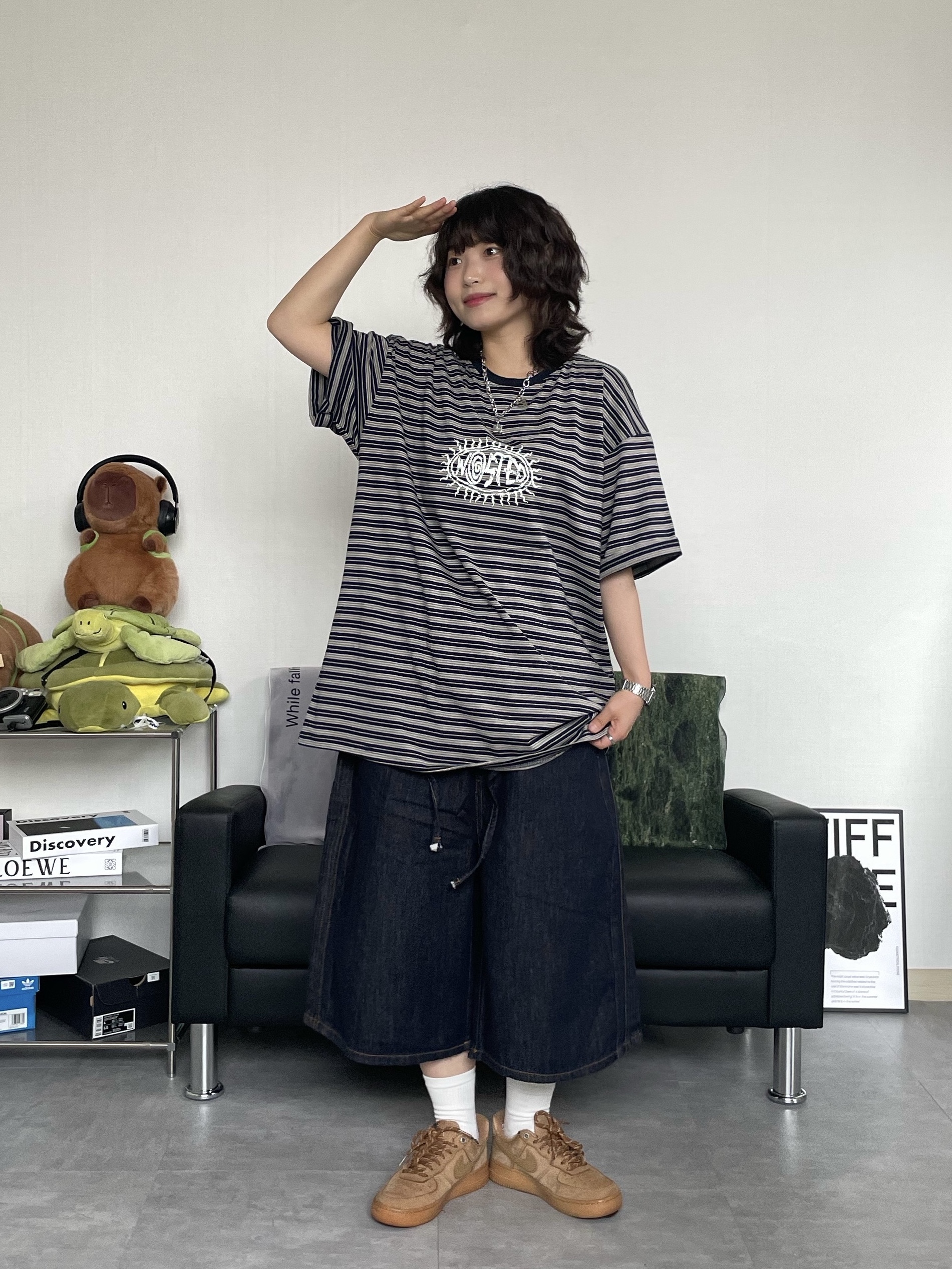 (W) Nike Air Force 1 '07 WB Flax Wheat 착용 스타일 - 2