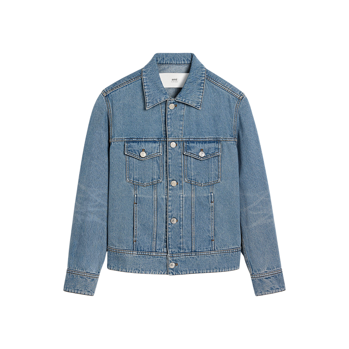 아미 데님 트러커 자켓 유즈드 블루(AMI Denim Trucker Jacket Used Blue)