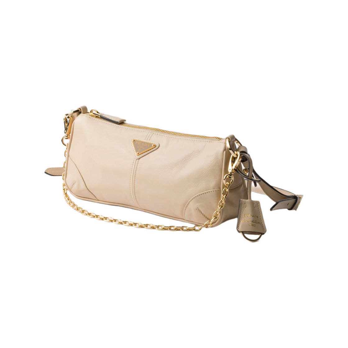 프라다 리에디션 2002 미디움 레더 숄더백 트래버틴(Prada Re-Edition 2002 Medium Leather Shoulder Bag Travertine) - 2