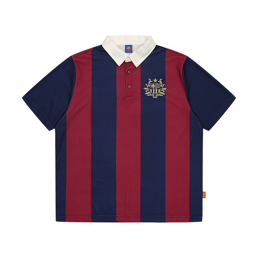 FC 바르셀로나 스트라이프 폴로 티셔츠 레드(FC Barcelona Stripe Polo Shirt Red)