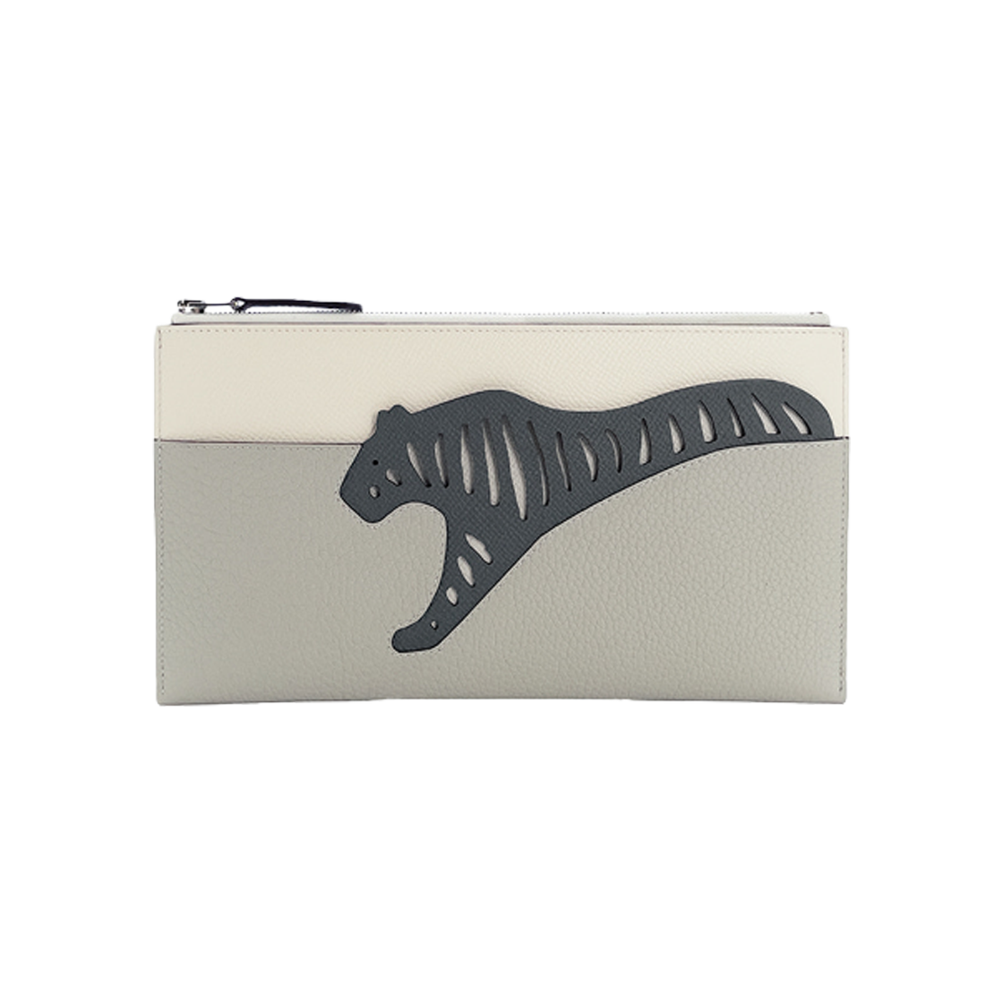 ITBAA8F23WTO Hermes Loulou Pouch Vert Amande / Pearl Gris / Craie