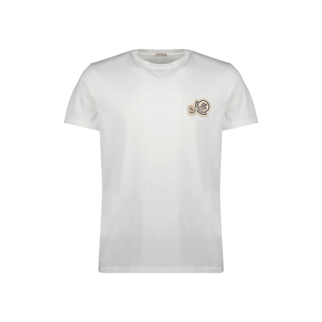 K2-091-8C00035-8390Y-001 Moncler Double Logo Patch Cotton T-Shirt White - 25FW