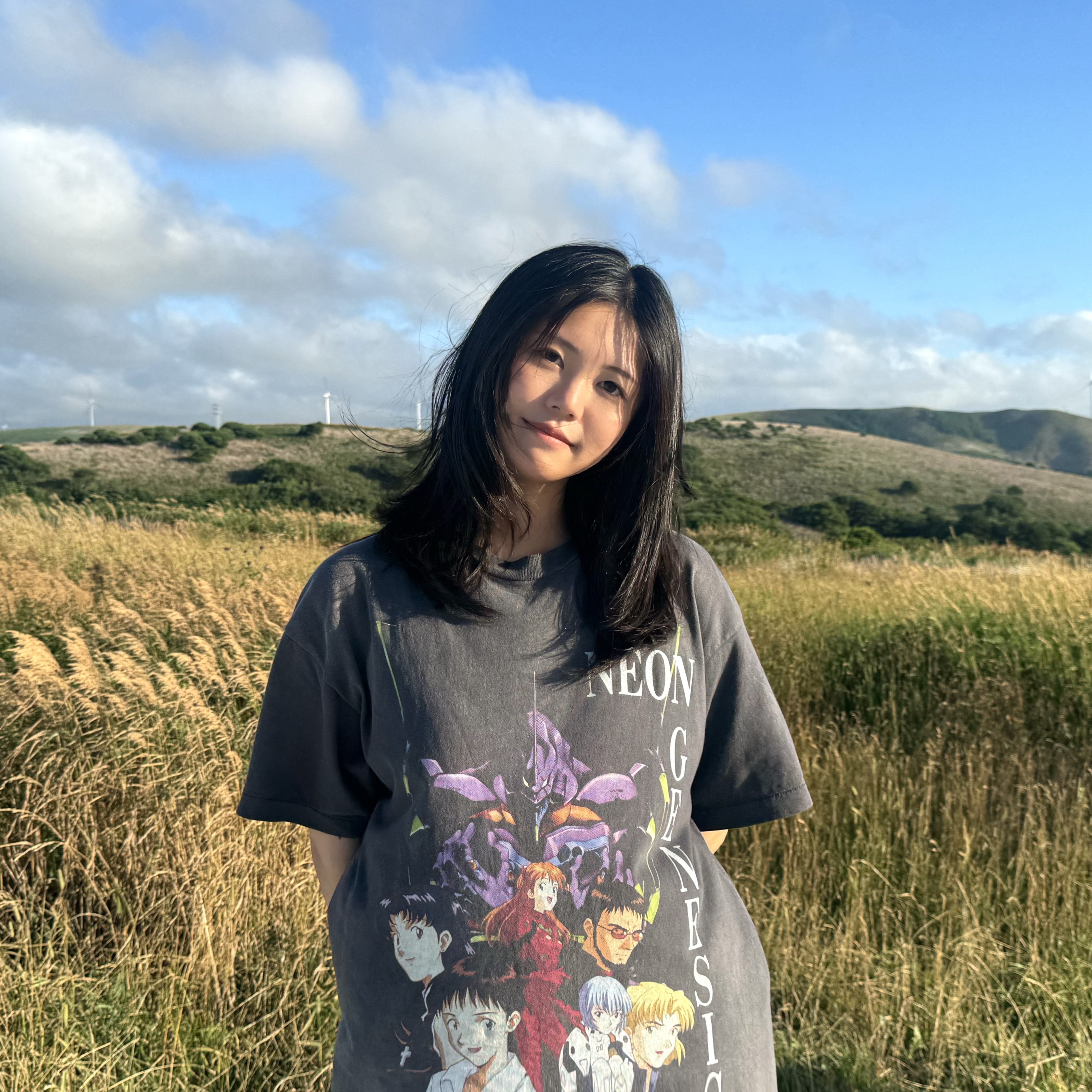 Saint Mxxxxxx x Evangelion Neon S/S T-Shirt Black 착용 스타일 - 1