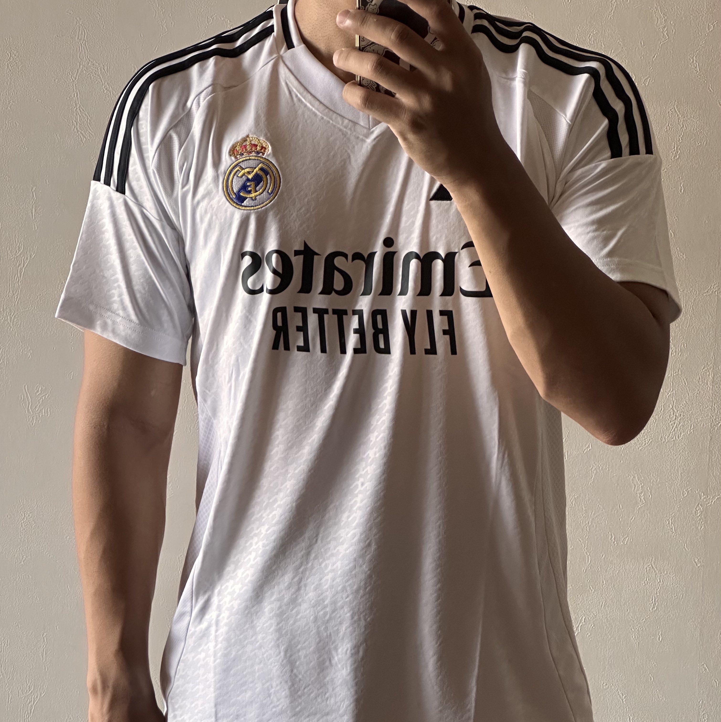 Adidas Real Madrid 2024/25 Home Jersey White - KR Sizing (Non Marking Ver.) 착용 스타일