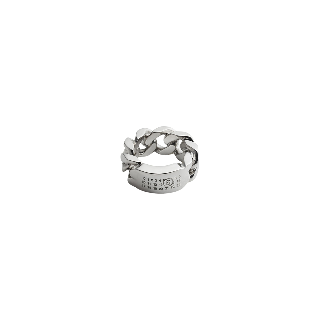 SM6UQ0104P8371951 MM6 Maison Margiela Numeric Chain Ring Polished Palladio