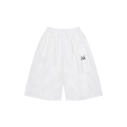 MUCENT Mars Side Pintuck Bermuda Half Pants Unisex White