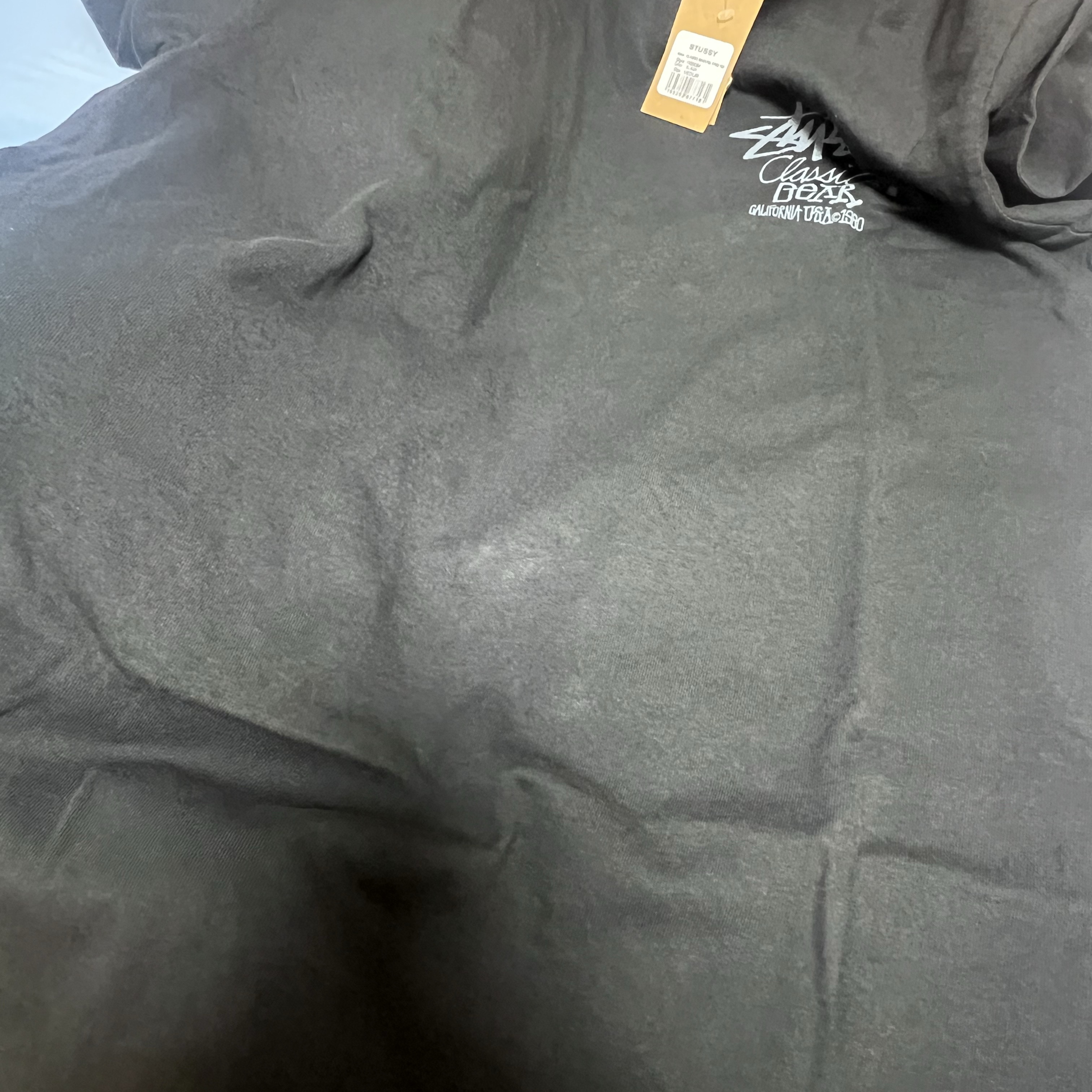 Stussy Pigment Dyed Classic Gear T-Shirt Black 착용 스타일