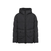 Stone Island 4100011 Crinkle Reps NY Recycled Nylon Hooded Down Jacket with Wind Resistance Lead Grey - 25FW