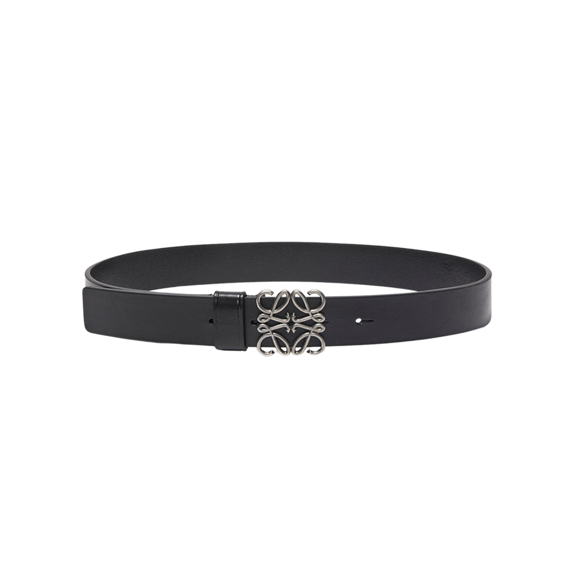 (W) 로에베 카프스킨 청키 아나그램 벨트 블랙((W) Loewe Calfskin Chunky Anagram Belt Black)
