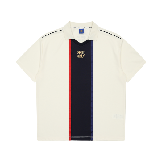 FBCFSS01 FC Barcelona Retro Short Sleeve Jersey Ivory