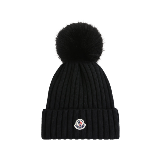 K1-093-3B00024-M1131-999 (W) Moncler Pom Pom Wool Beanie Black - 25SS