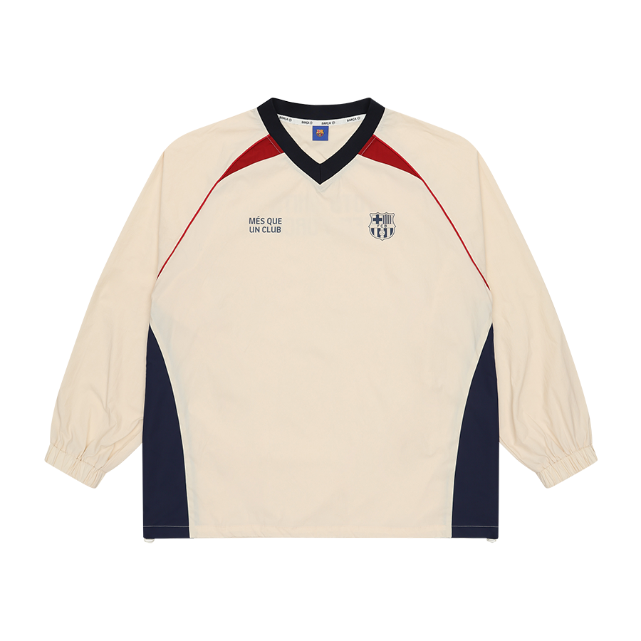 FC 바르셀로나 헤리티지 우븐 맨투맨 아이보리(FC Barcelona Heritage Woven Sweatshirt Ivory)