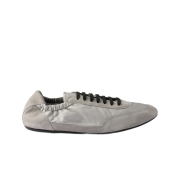 Prada Collapse Re-Nylon And Suede Elasticized Sneakers Cloudy Gray