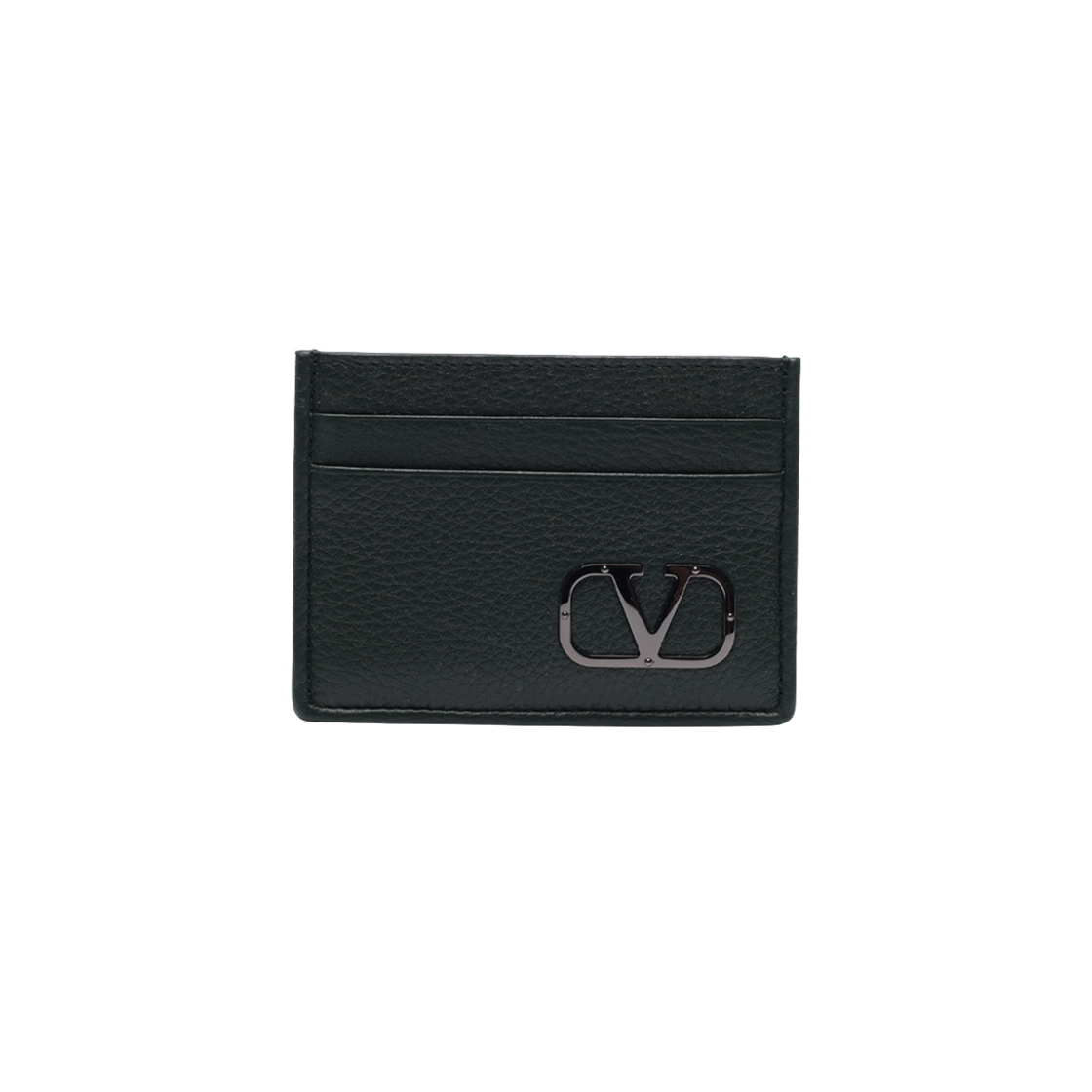 발렌티노 브이로고 타입 그레이니 카프스킨 카드 홀더 다크 그린(Valentino Vlogo Type Card Holder in Grainy Calfskin Dark Green)