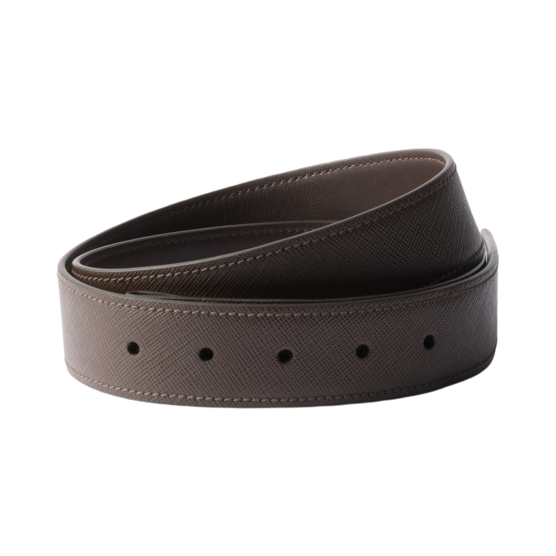 2CA001-053-F0201 Prada Saffiano Leather Belt Strap Coffee