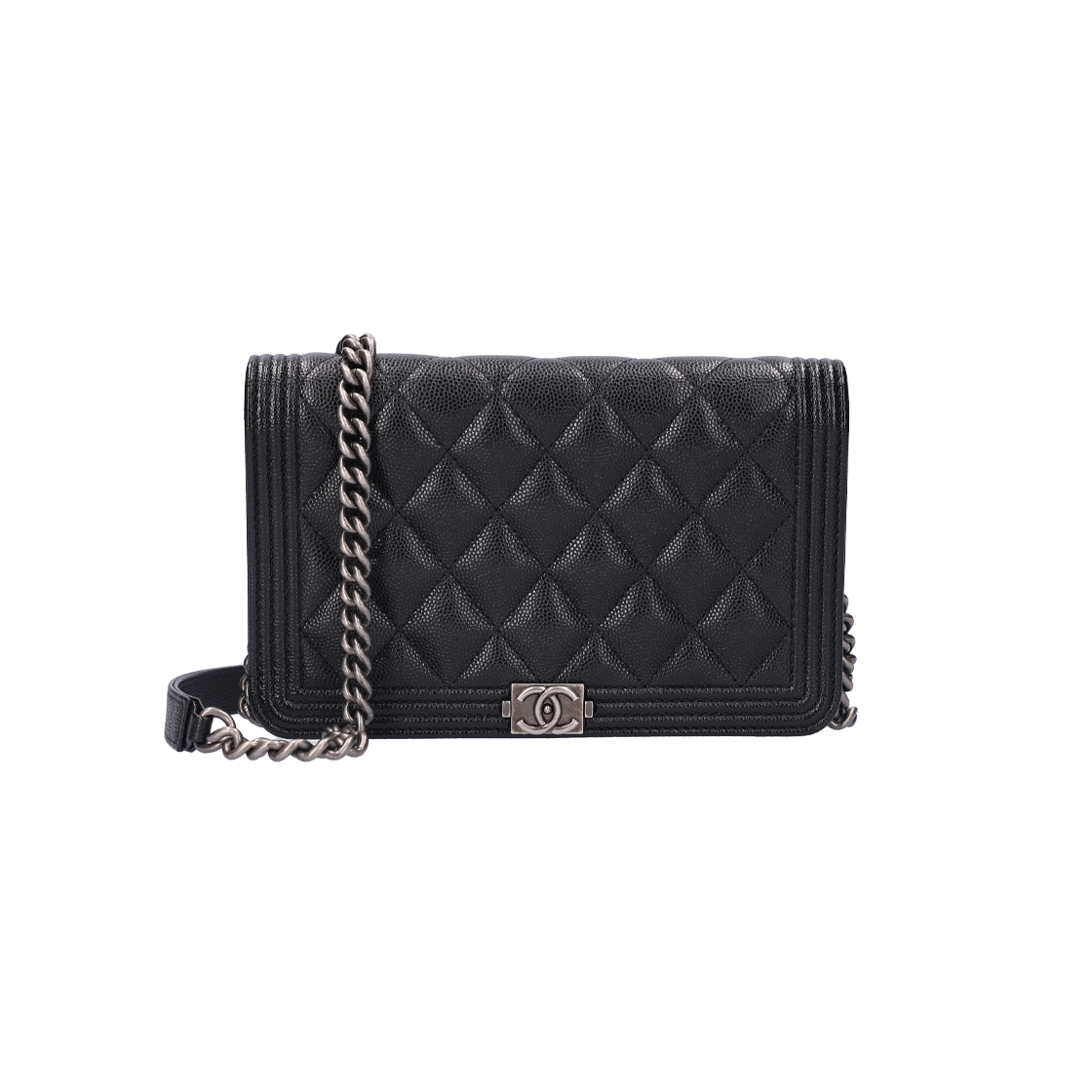 IT3I95U82V7K Chanel Boy Chanel Chain Wallet Calfskin Black