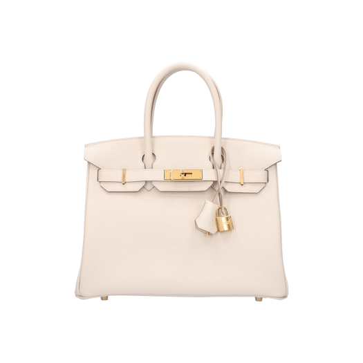 IT495TWG7O2U Hermes Birkin 30 Bag Togo Craie Gold Hardware W Engraving