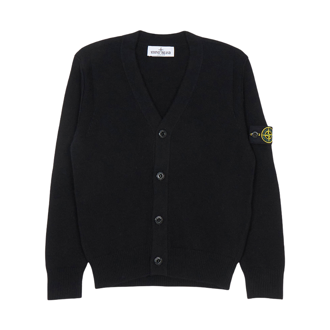 (키즈) 스톤 아일랜드 가디건 블랙 - 25FW((Kids) Stone Island Cardigan Black - 25FW)