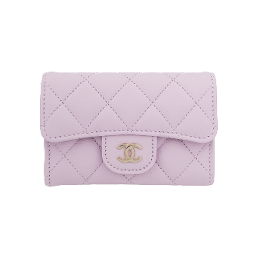 IT2EKG96B68J Chanel Classic Card Holder Lilac Champagne Gold Caviar
