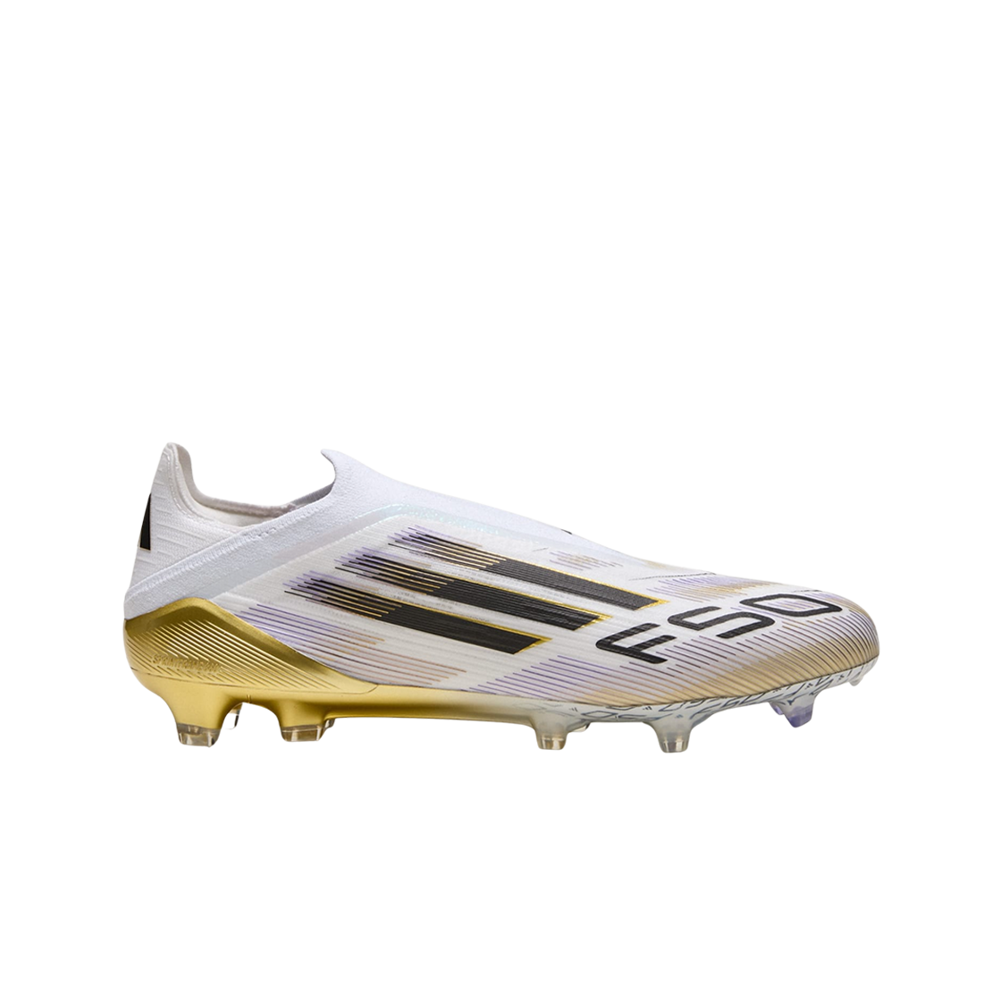 아디다스 F50 엘리트 레이스리스 FG 클라우드 화이트 골드 메탈릭(Adidas F50 Elite Laceless FG Cloud White Gold Metallic)