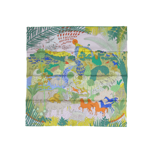 IT4JKN6PS46L Hermes Le Carnaval des Animo Scarf 90