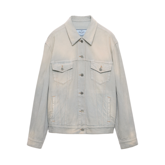 GFB326-166E-F0V3N (W) Prada Corduroy Blouson Jacket Light Blue