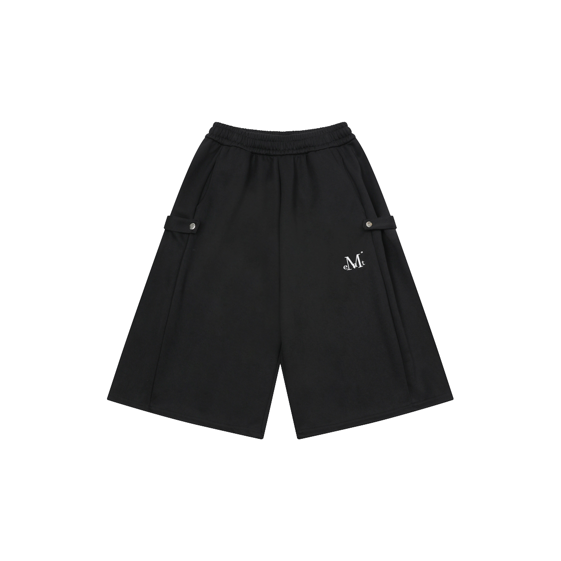 무센트 위어 사이드 버튼 스웻 버뮤다 하프 팬츠 남녀공용 블랙(MUCENT Weir Side Button Sweat Bermuda Half Pants Unisex Black) - 1