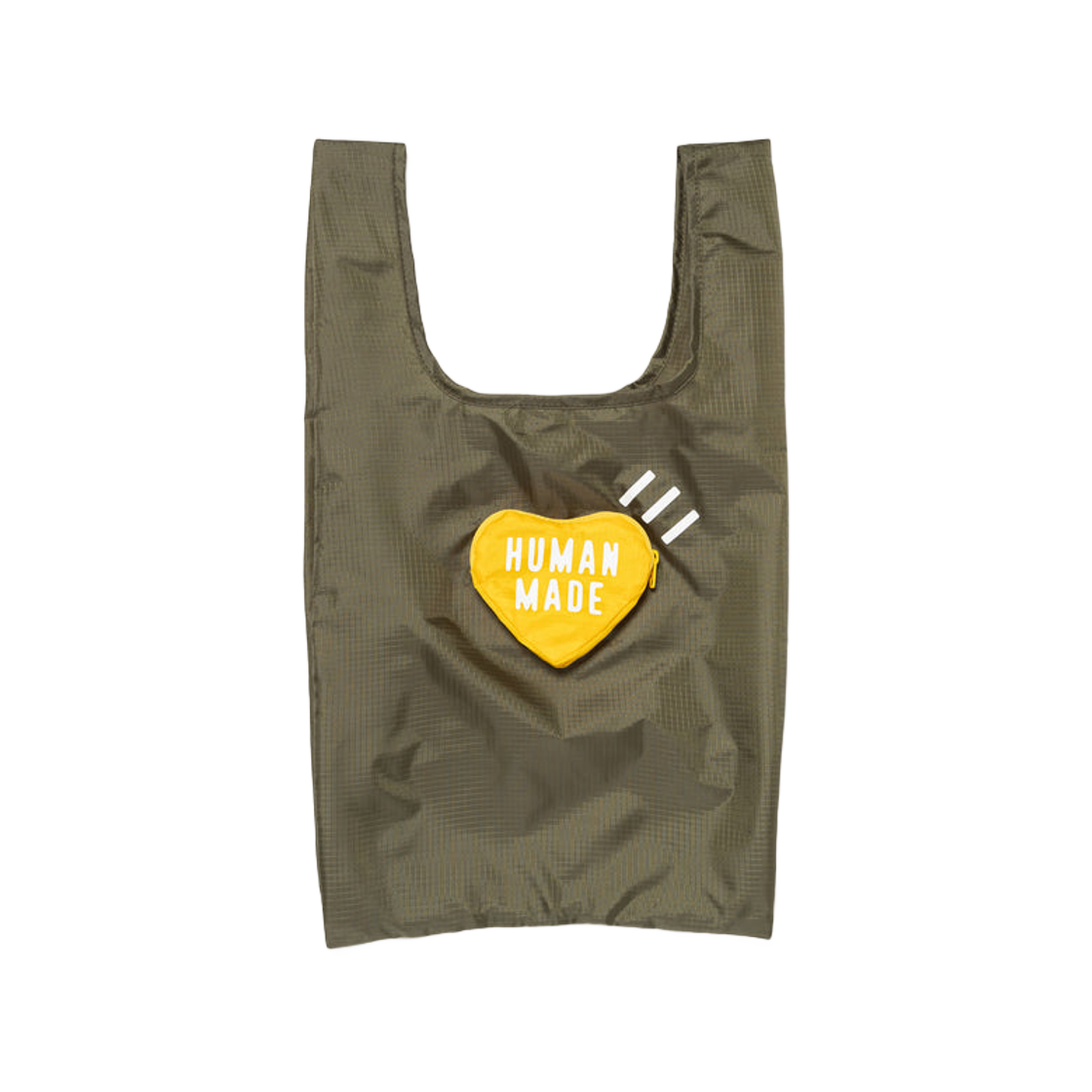 HM30GD026 Human Made Heart Shopping Bag Small Olive Drab