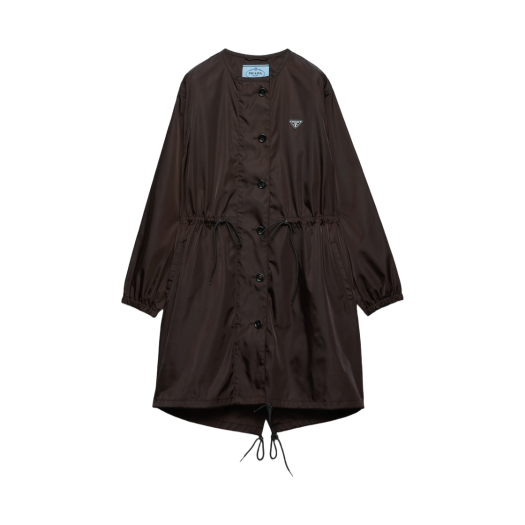 292285-1WQ8-F0003 (W) Prada Re-Nylon Raincoat Dark Brown