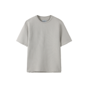 SERIES Cotton Knit Half T Shirt Gray