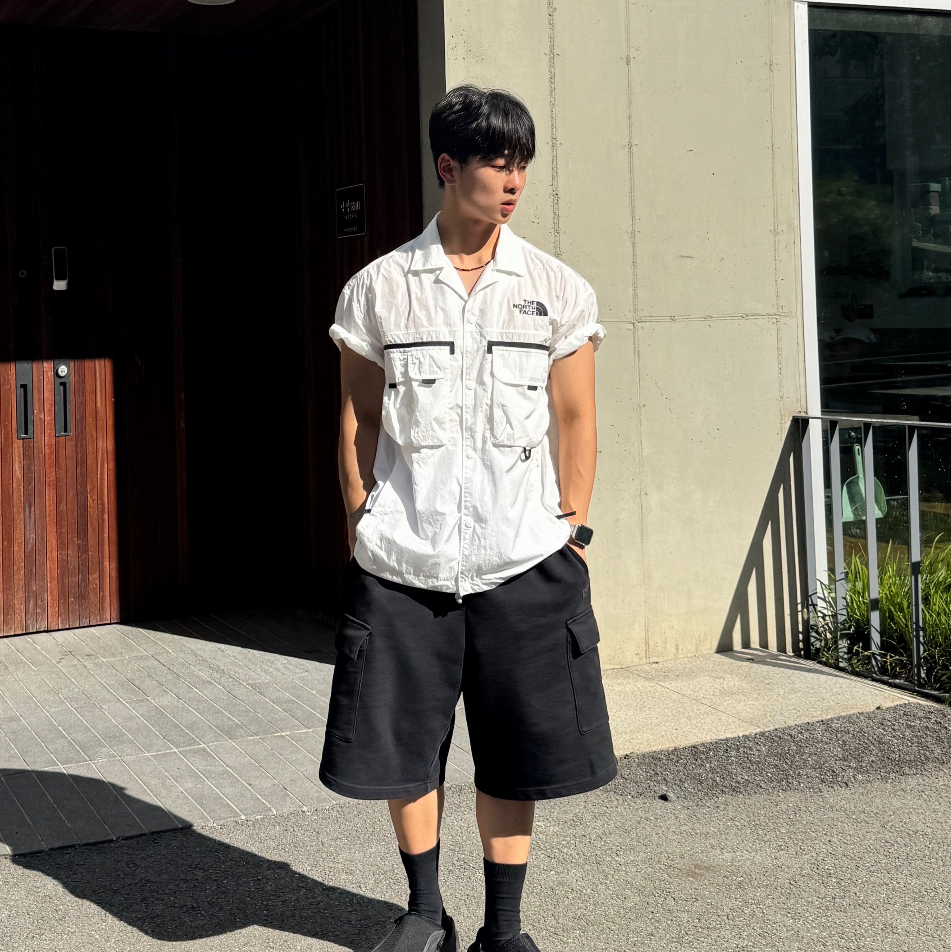 The North Face Sheldon Jacket White - 25SS 착용 스타일 - 3