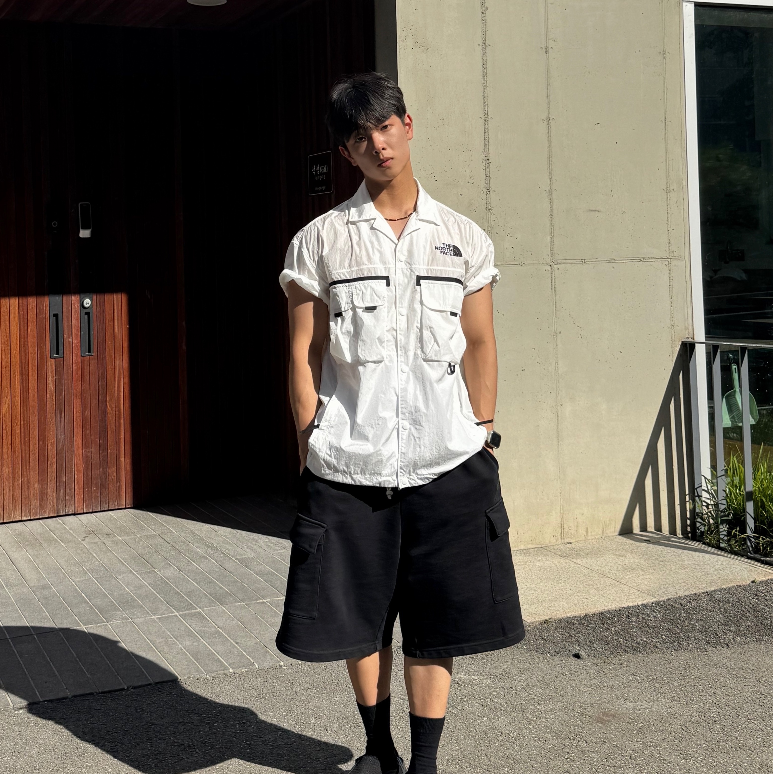 The North Face Sheldon Jacket White - 25SS 착용 스타일 - 2