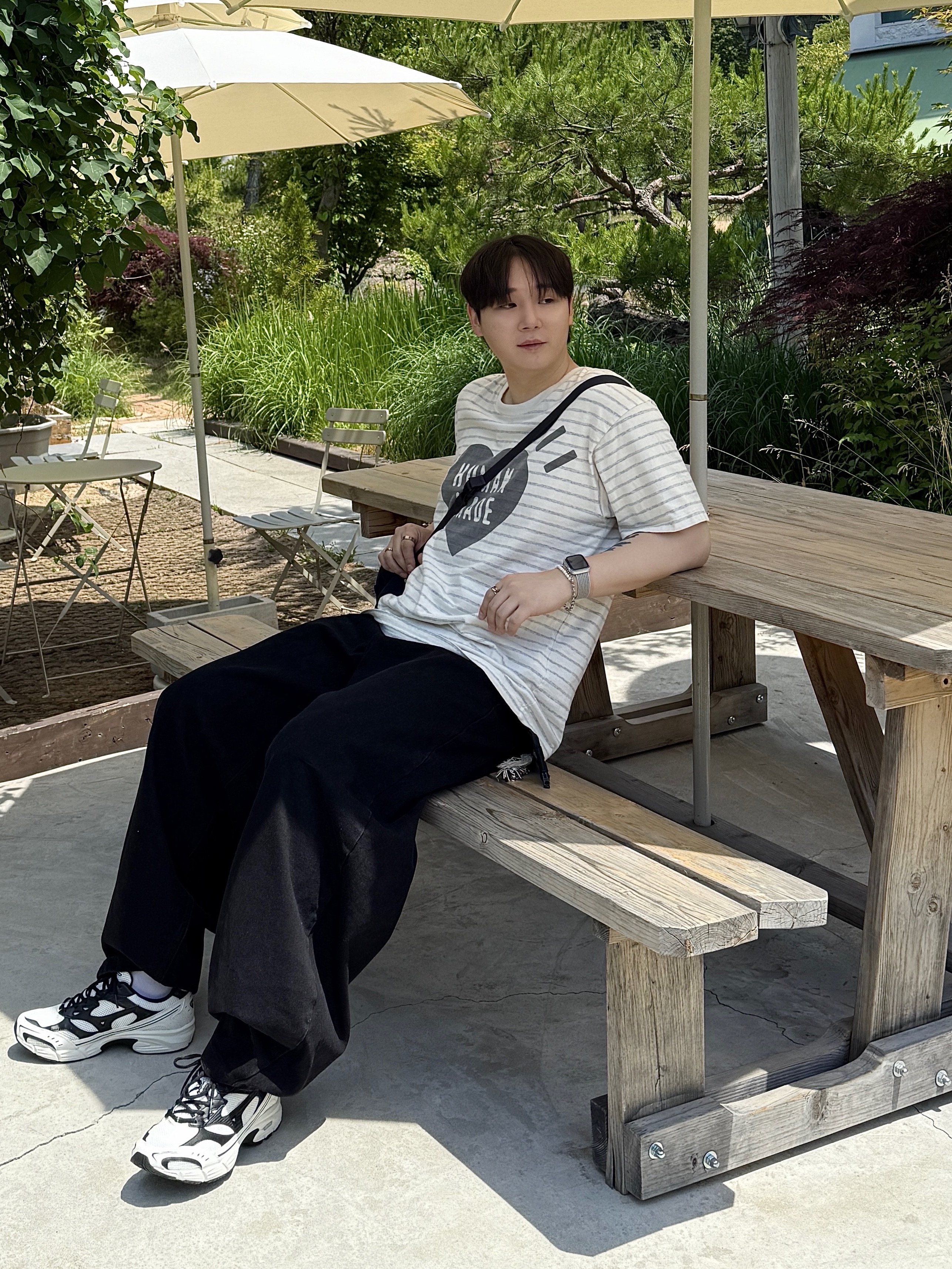 Human Made Striped Heart T-Shirt Gray, Arc'teryx Mantis 1 Waistpack Black Sapphire 착용 스타일 - 2