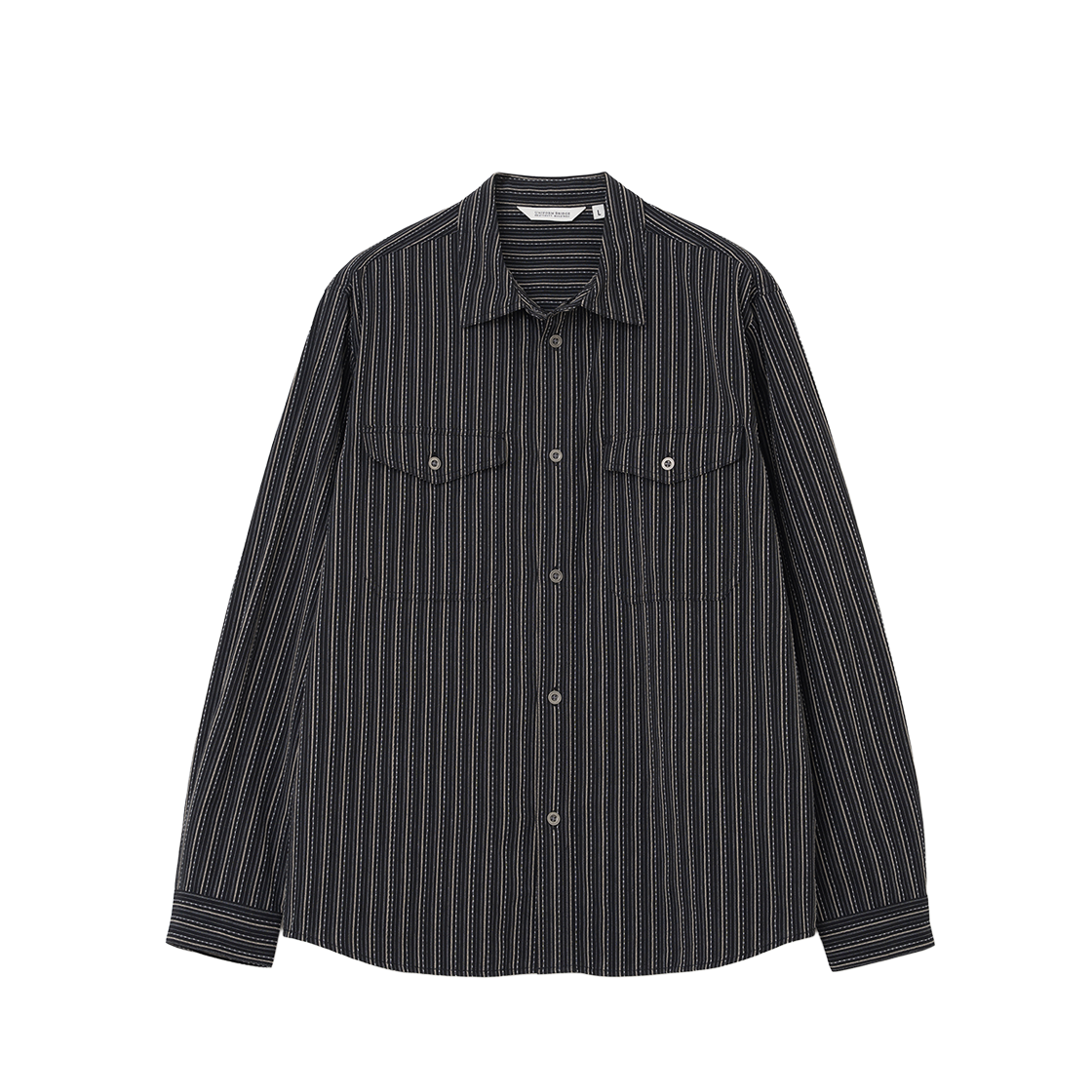 UB2578SH030MBB Uniform Bridge Stripe Pocket Work Shirt Black Stripe