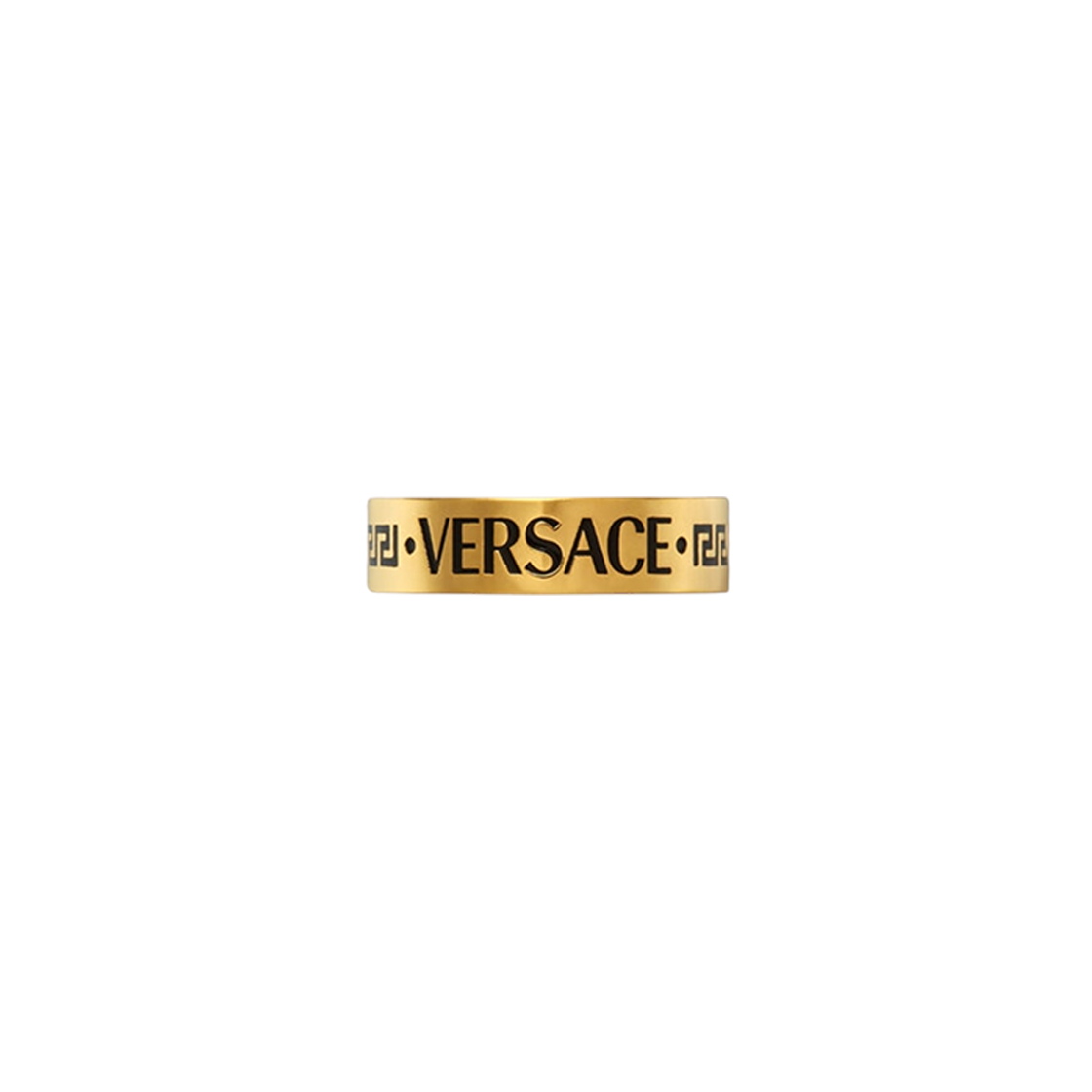 1020259-1A00638-4J120 Versace Logo Ring Gold Black