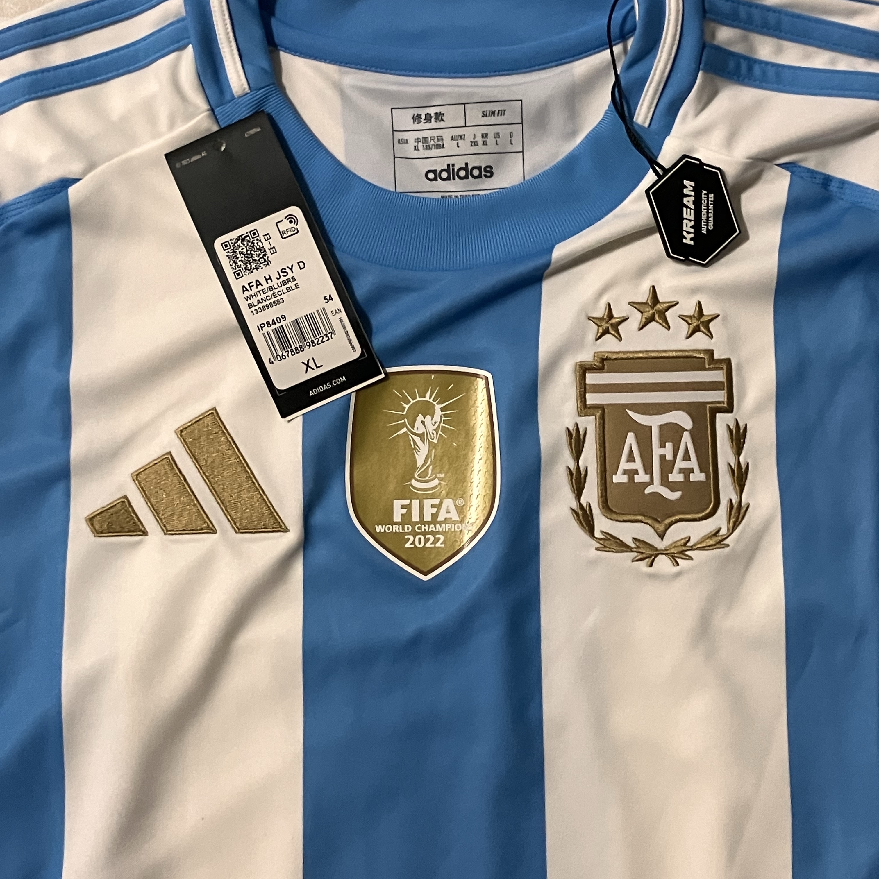 Adidas Argentina 2024 Home Jersey White Blue Burst - KR Sizing (Non Marking Ver.) 착용 스타일